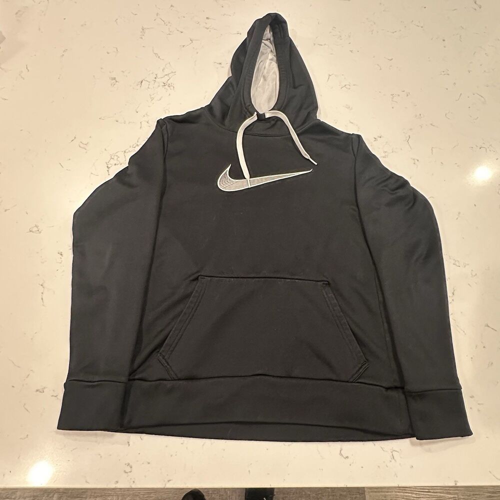 Nike Hoodie Mens Large Black Dry Fit Hooded Sweatshirt Size s
